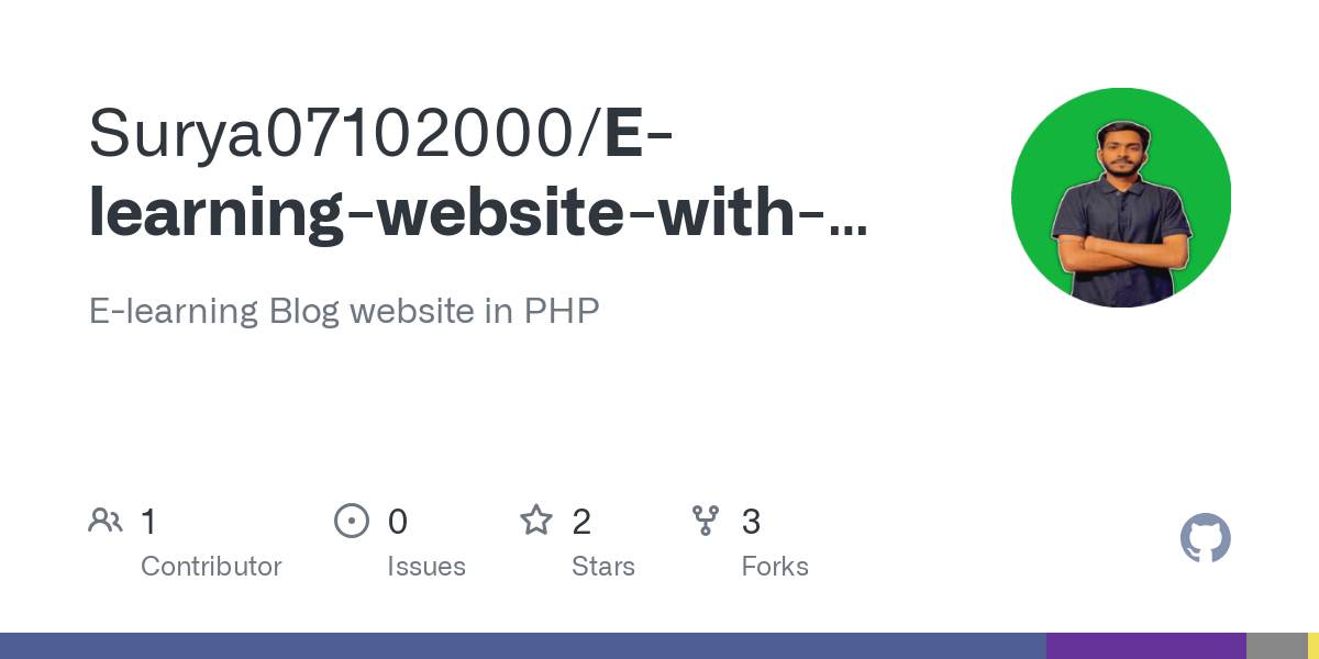 E learning website with PHP